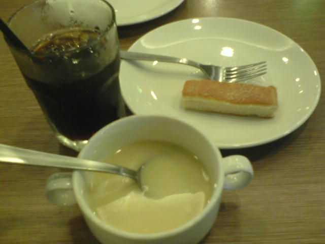Pepsi, chicken soup and breadstick